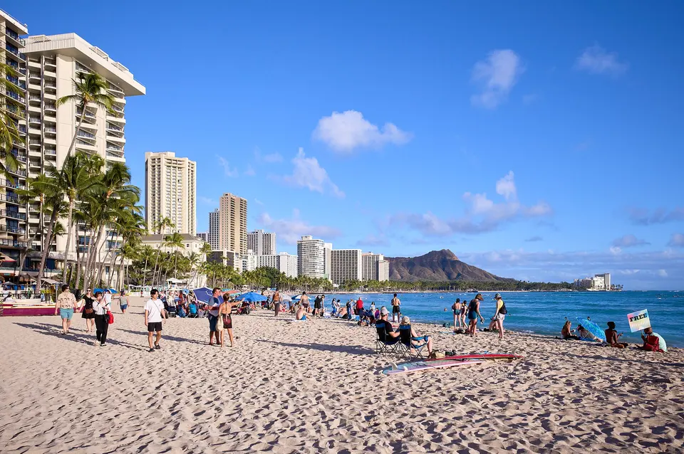 Waikiki Beach and the Duke Kahanamoku Statue
