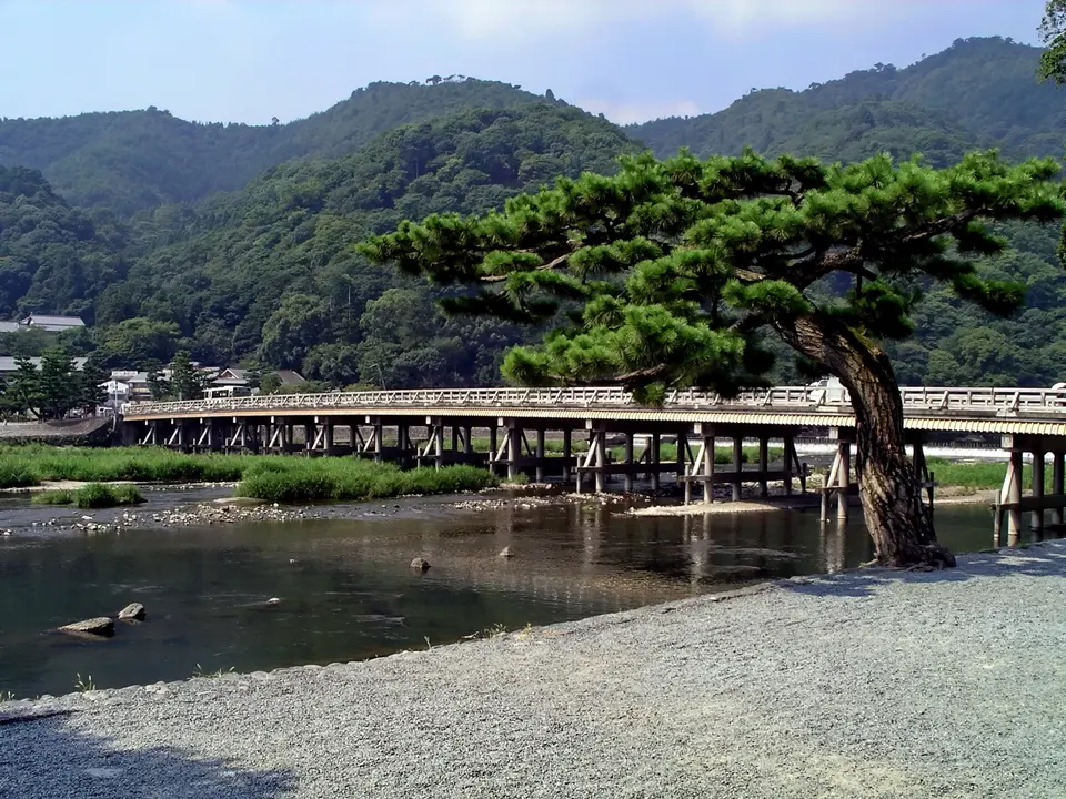 Togetsukyō Bridge and riverside
